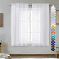 2 Panels Sheer White Curtains 54 Inches Length Window Treatment by OVZME