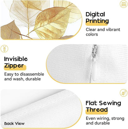 OBSEDE Golden Leaf Illustration Decorative Throw Pillow Covers 18 × 18 in - Image 4