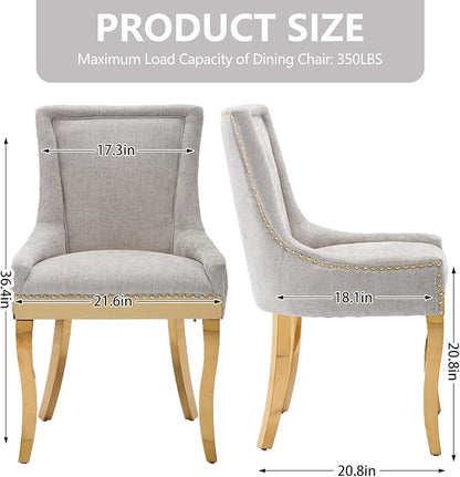 Upholstered Dining Chairs Set of 6, Modern Fabric Side Chairs - Image 3