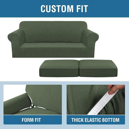 H.VERSAILTEX 3 Piece Stretch Sofa Covers - Image 4