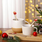 Jinei 120 Pcs Christmas Hot Chocolate Cup Coffee Stir Sticks Natural Wooden Disposable Drink Stirrers for Hot Chocolate Milkshake Cocktail Restaurant Home Office