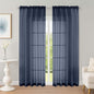 Sheer Curtains 84 Inches Long 2 Panels Set, Sheer Navy Blue Curtains by OWENIE