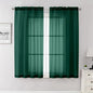 Hunter Green Sheer Curtains 63 Inch Length 2 Panels Set, Voile Solid Window by Lecloud
