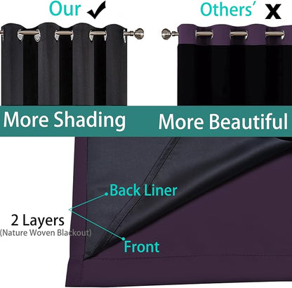 Yakamok Purple 100% Blackout Curtains 84 Inches Long - Image 5