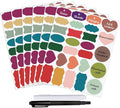 Colored Chalkboard Labels for Food Containers 168pcs - Removable Waterproof Write-on Pantry Sticker Labels for Spice Jar,Glass Bottle,Storage Bin,Kitchen Organizing and Party Decoration,with 2 Markers