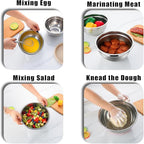 Lazycorner Stainless Steel Mixing Bowls with Airtight Lids Set of 7 Stainless Steel Bowls Set with 3 Grater Attachments Great for Serving & Baking
