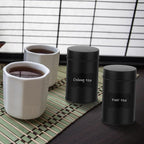 Tanlade 6 Pcs Tea Tin Canister Metal Round Can with Airtight Lid Double Sealed Tea Tin Canisters, with 1 Erasable Chalk Marker and 16 Stickers for Loose Leaf Coffee Sugar, 16 oz
