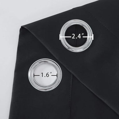 Black Blackout Curtains 66 x 63 Inch Length/Set of 2 Curtain Panels/Thermal - Image 5