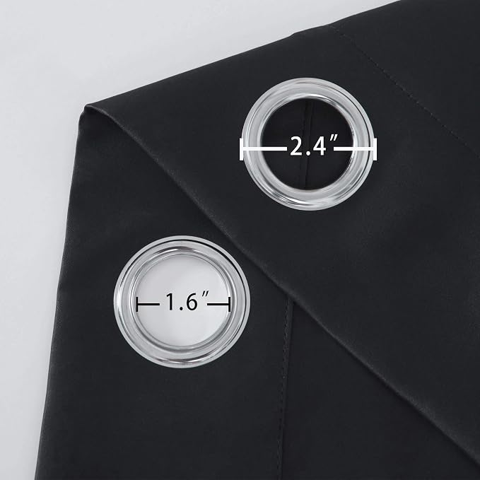 Blackout Curtains 66 x 95 inch/Black Curtains Set of 2 Panels/Thermal Insulated - Image 6