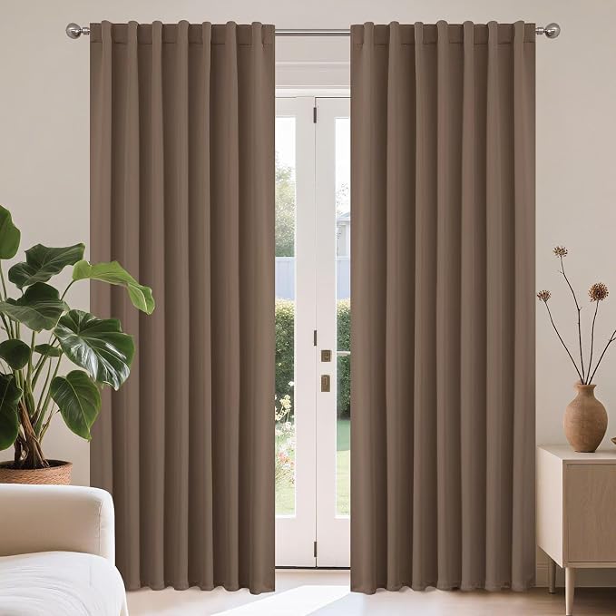 Joydeco Blackout Curtains 108 Inches Long, Thermal Insulated Black Out Curtains by JOYDECO
