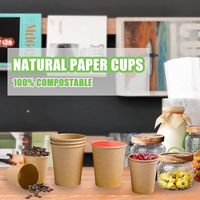 Lamosi 5 oz Paper Cups Disposable - 300 Count, Kraft Paper Cups for Bathroom Mouthwash, 5 ounce Espresso Coffee Cups for Home, Kitchen, Office