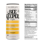 Beekeeper Coffee Cold Brew Caramel Latte with Oregon Honey, 8 fl oz cans (Pack of 12), Ready-to-Drink, 125mg Natural Caffeine