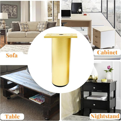 Set of 4 Aluminum Alloy Furniture Legs 4.7 Inch Height, 1.5 Inch Diameter - Image 5