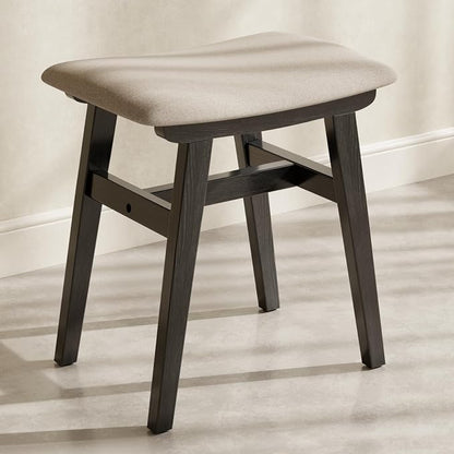 Muwuele Solid Wood Vanity Stool, Compact Makeup Chair by Muwuele