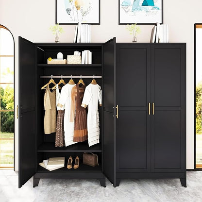 erosoei 71 "Metal Armoire Wardrobe Closet, Steel Clothing Storage Cabinet by erosoei