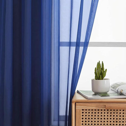 Sheer Curtains 63 Inch Length 2 Panels Set - Image 6