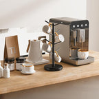 BAMBANG Coffee Mug Tree, 360° Rotating Bamboo Cup Holder Tree for Counter Top, Mug Rack with 8 Hooks, Mug Stand for Coffee Bar, Home, Black