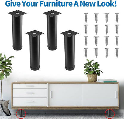 6 Inch Metal Furniture Legs Stainless Steel Adjustable Legs Black Metal Legs - Image 2