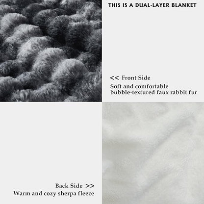 50x60 Inches Ultra-Soft Fuzzy Faux Fur Plush Throw Blanket - Image 3