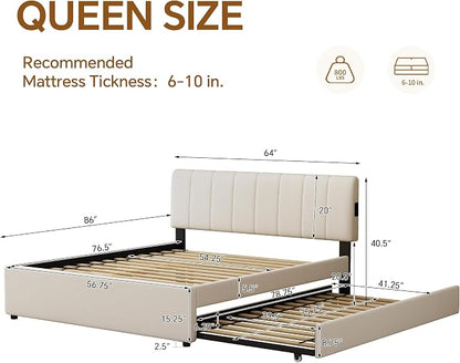 Queen Size Upholstered Platform Bed - Image 2