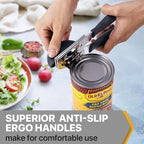 Can Opener Manual Heavy Duty, UHIYEE Hand Held Can Openers for Seniors with Comfort Grip Sharp Blade, Solid Steel Hand Manual Can Open with Magnet for Kitchen Camping, Gray