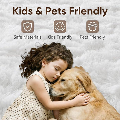 4x6 White Fluffy Soft Area Rug Non-Slip - Image 7