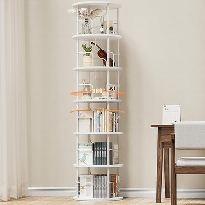ALLSTAND 6 Tier Rotating Bookshelf, 360 ° Display Stackable Spinning Bookshelf by ALLSTAND
