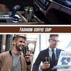 Sieral 4 Pcs 13 oz Travel Coffee Mug Insulated Reusable Coffee Cups with Leakproof Lid Stainless Steel Portable Tumbler for Keep Hot or Ice Milk Tea(Black)