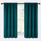 NICETOWN Teal Blackout Cafe Faux Silk Curtains by NICETOWN