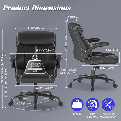 AnyGod 1Pcs Office Chair for Men Women Home Office Pu Leather High Back 360 - Image 3
