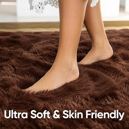 6x9 Large Brown Fluffy Soft Area Rug Non-Slip - Image 5