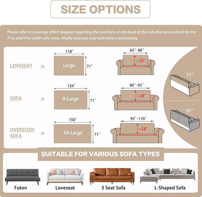 DREAMINGO Sofa Covers Washable Thick Chenille Couch Cover - Image 2