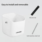MHW-3BOMBER Coffee Knock Box Mini Espresso knock box Square Non-Slip With Removable Knock Bar (White Set, 1.2L)