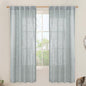 Greyish Blue Linen Curtains for Bedroom 72 Inch Length 2 Panels | Light by LAMIT