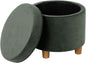 Homepop Home Decor | Upholstered Round Storage Ottoman | Ottoman by HomePop