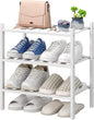 viewcare Small Shoe Rack for Entryway, Bamboo Wood Standing Shoe Shelf for by VIEWCARE