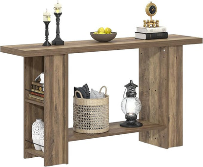 FOLUBAN 53 Inch Long Entryway Table, 2-Tier Wood Console Table - Image 8