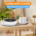 Coffee Mug Warmer - Fastest Heating & Highest Temperature, Coffee Cup Warmer for Desk Auto Shut Off, 4 Temp Settings & 1-12H Timer, Smart Electric Beverage Warmer for Coffee Candle (White)