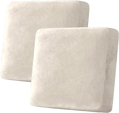 H.VERSAILTEX Velvet Stretch Couch Cushion Cover Plush Cushion Slipcover by HVERSAILTEX