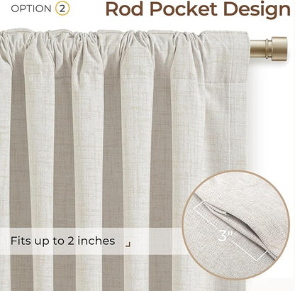 INOVADAY 100% Blackout Linen Curtains - Image 4