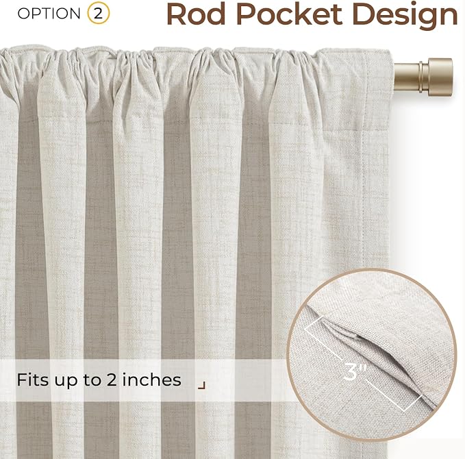 INOVADAY 100% Blackout Linen Curtains - Image 4