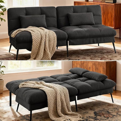 COMHOMA Convertible Futon Sofa Bed, 72″Fabric Futons Couch by ComHoma