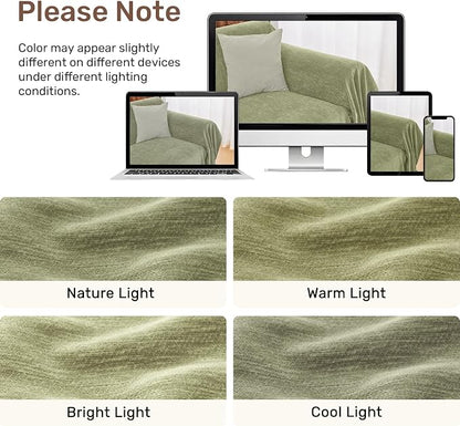 2 Pieces Sectional Couch Covers L Shaped Cover XL Light Sage | Thick Washable - Image 8