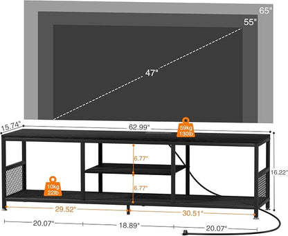 VECELO TV Stand with Power Outlets - Image 10