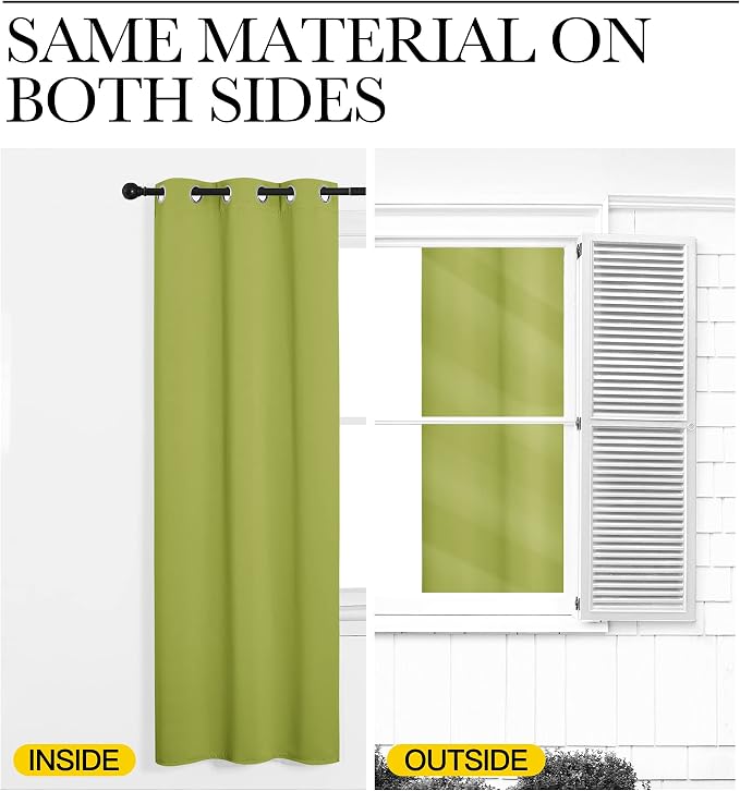 NICETOWN Fresh Green Blackout Curtains 68 inches Length - Image 5