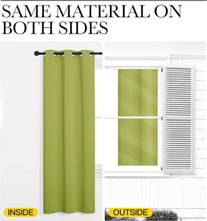 NICETOWN Fresh Green Blackout Curtains 68 inches Length - Image 5