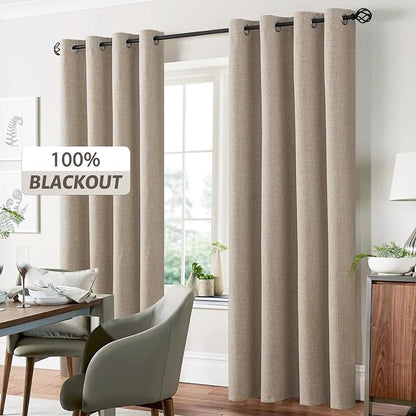 Yakamok Natural Linen Textured Curtains 90 Inches Long - Image 7