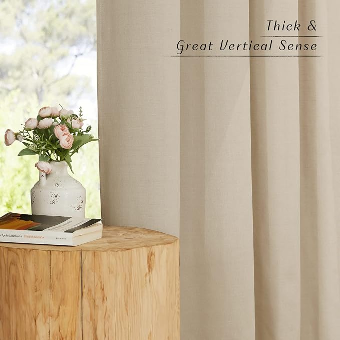 NICETOWN Linen Angora Window Curtains 84 inches Long, Grommet Thick Linen Blend - Image 6
