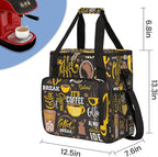 Yellow Coffee Break Cafe Maker Carring Bag Travel Carrying Storage Tote Compatible with Keurig K-Mini or Plus Portable Single Serve Brewer Case Pockets for K-cup Pods