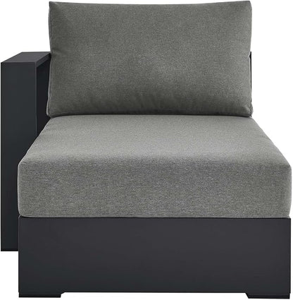Modway Tahoe Aluminum Outdoor Chaise Lounge in Gray Charcoal - Image 6